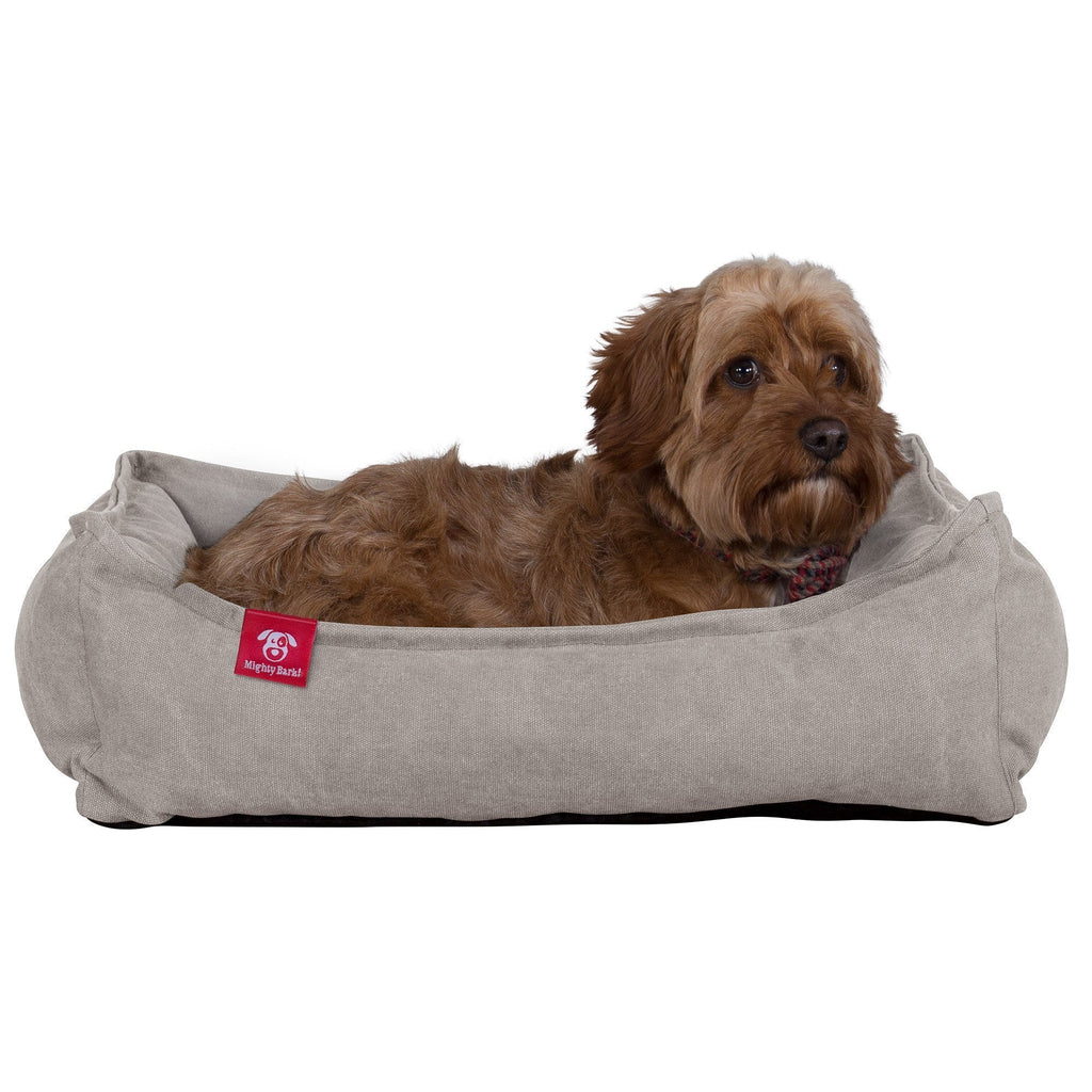"Das Nest Von Mighty-Bark" - Orthopädische Hundekörbchen, Hundebett, Hundesofa, Klein - XXL - Stonewashed-stoff Grau