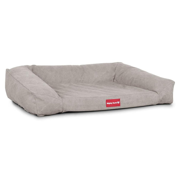 "Das Sofa Von Mighty-Bark" - Orthopädische Hundesofa, Hundebett,  Klein - XXL - Stonewashed-stoff Grau