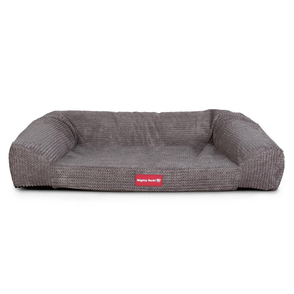 "Das Sofa Von Mighty-Bark" - Orthopädische Hundesofa, Hundebett,  Klein - XXL - Pom-Pom Anthrazit