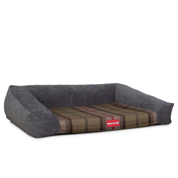 "Das Sofa Von Mighty-Bark" - Orthopädische Hundesofa, Hundebett,  Klein - XXL - Karo Kaki