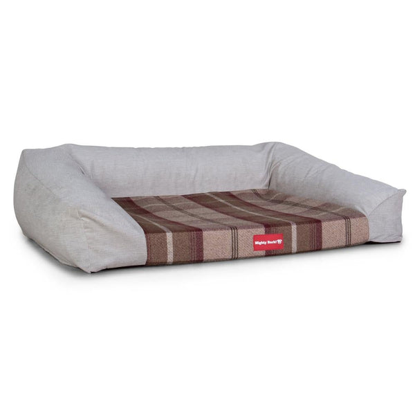"Das Sofa Von Mighty-Bark" - Orthopädische Hundesofa, Hundebett,  Klein - XXL - Karo Dunkelviolett