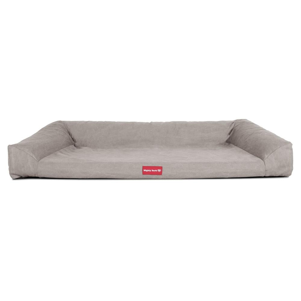 "Das Sofa Von Mighty-Bark" - Orthopädische Hundesofa, Hundebett,  Klein - XXL - Stonewashed-stoff Grau