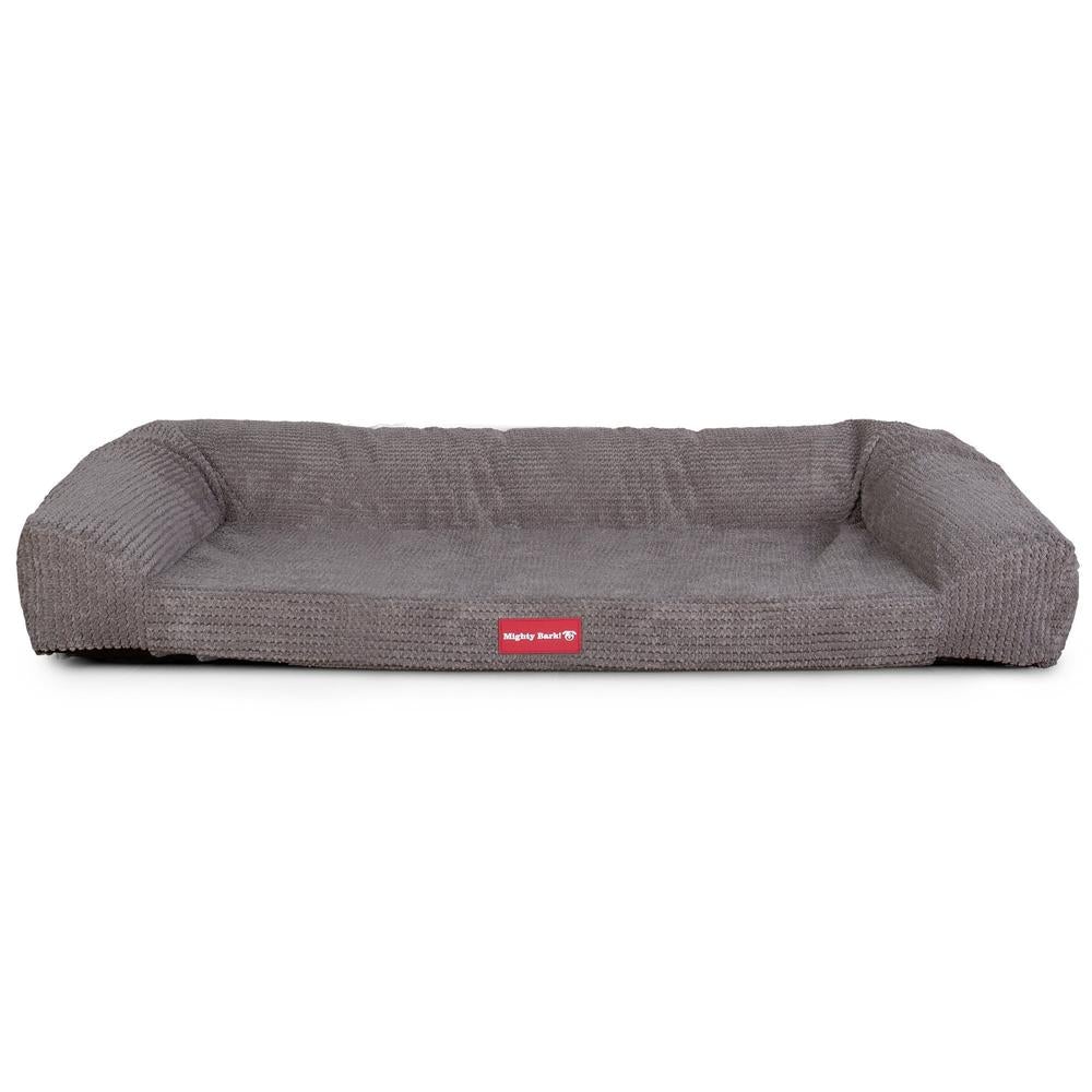 "Das Sofa Von Mighty-Bark" - Orthopädische Hundesofa, Hundebett,  Klein - XXL - Pom-Pom Anthrazit