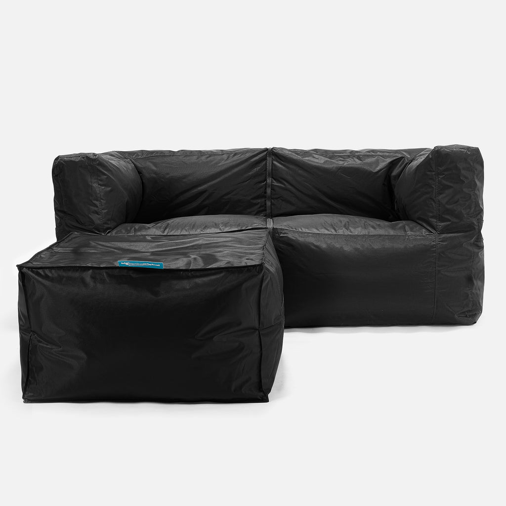 SmartCanvas™ Modulare Sitzsacksofa 2 Stücke - Schwarz 02