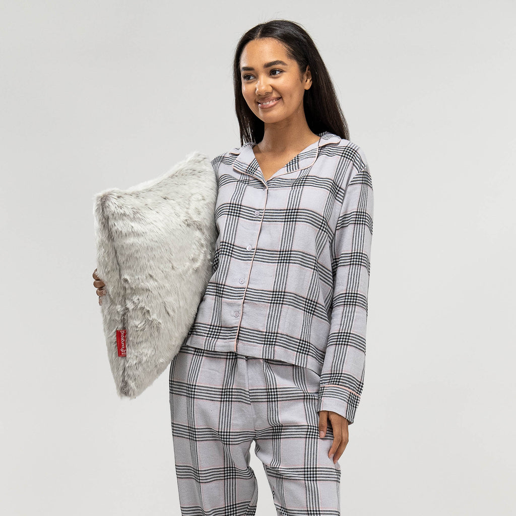 Damen Pyjama aus Baumwolle im Karo-Design 05