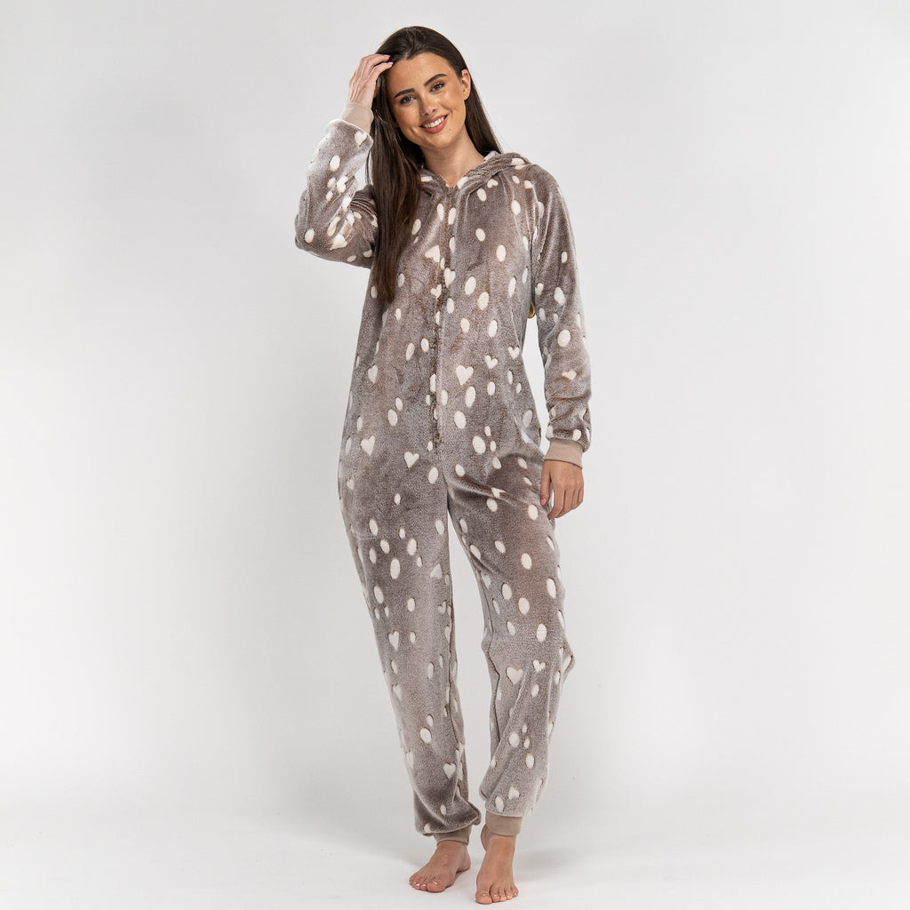 Damen Rentier Fleece Onesie 03