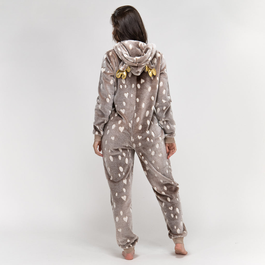 Damen Rentier Fleece Onesie 05