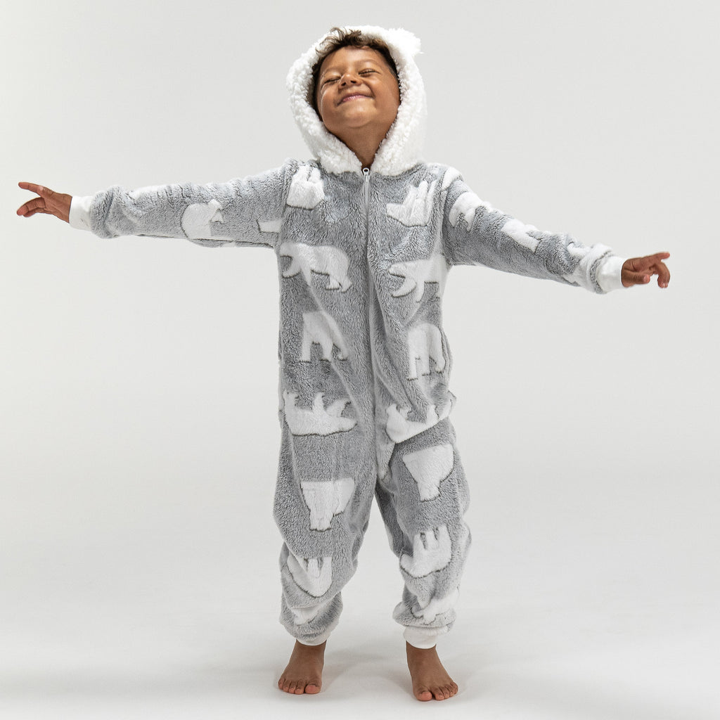 Eisbär Fleece Onesie für Kinder 03