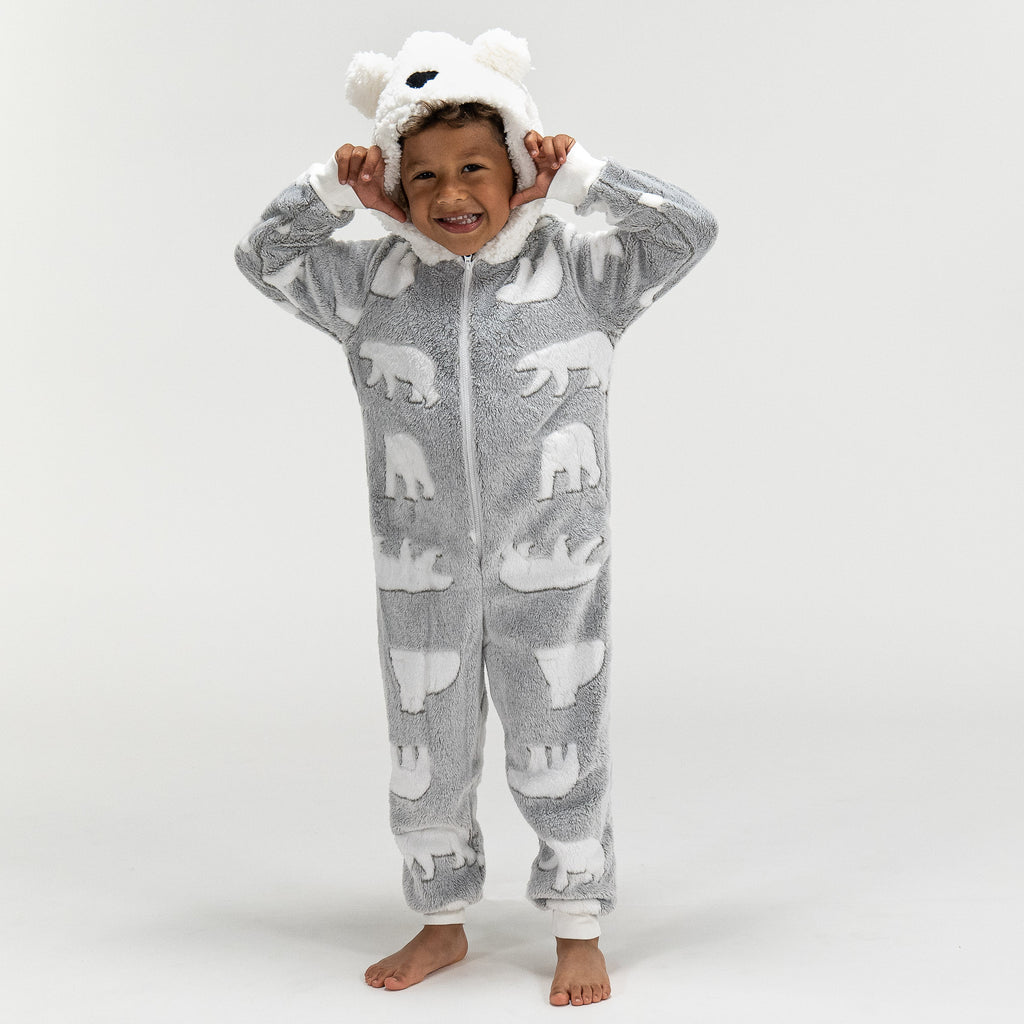 Eisbär Fleece Onesie für Kinder 04