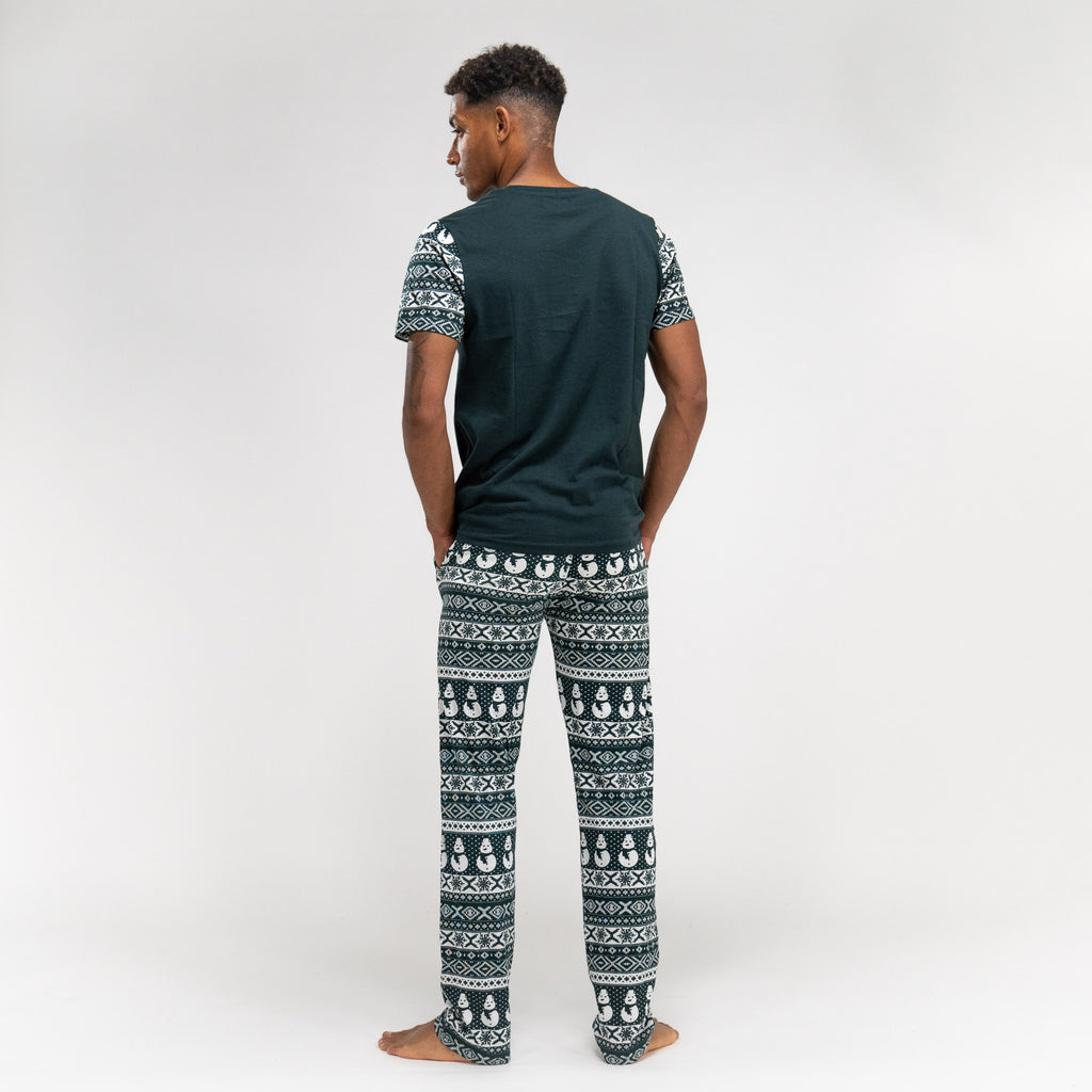Grüner Weihnachts-Pyjama aus Jersey für Herren 05