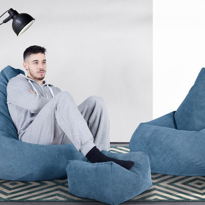 LOUNGE PUG - Gaming Sitzsack Sessel - Waffelgewebe Türkis