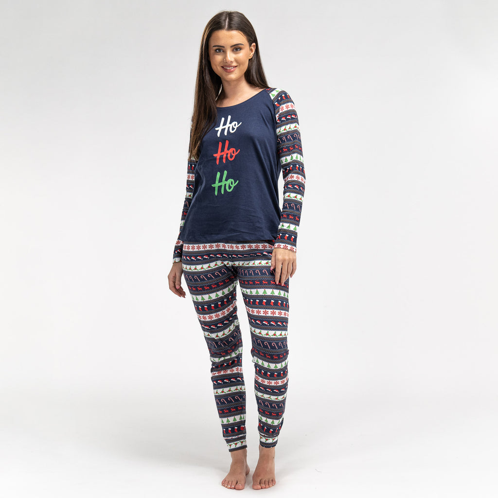 Jersey Weihnachts-Pyjama für Damen mit festlichem Druck 01