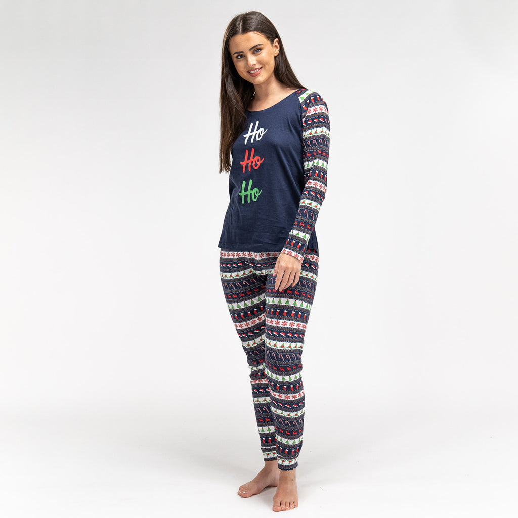 Jersey Weihnachts-Pyjama für Damen mit festlichem Druck 02