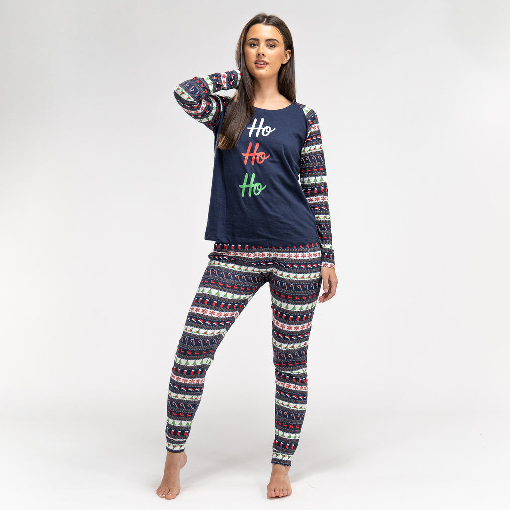 Jersey Weihnachts-Pyjama für Damen mit festlichem Druck 03
