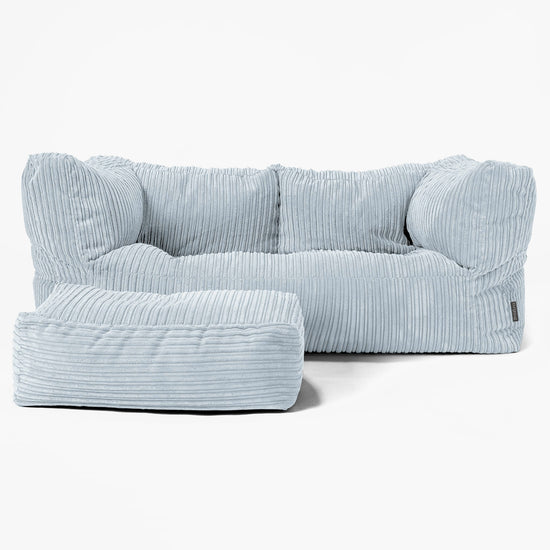2-Sitzer Albert Sitzsacksofa - Cord Baby Blau 02