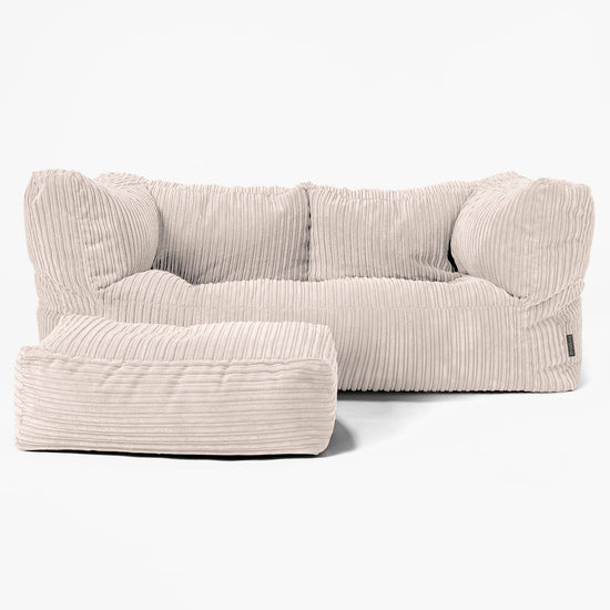 2-Sitzer Albert Sitzsacksofa - Cord Elfenbein 02