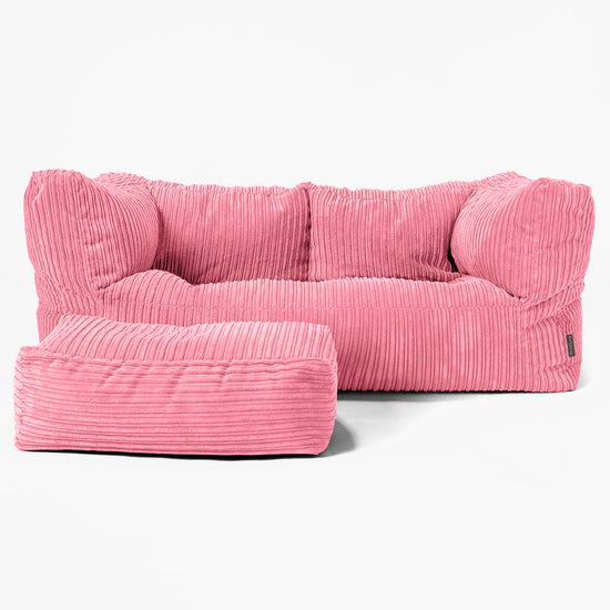 2-Sitzer Albert Sitzsacksofa - Cord Koralle 02