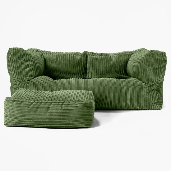 2-Sitzer Albert Sitzsacksofa - Cord Nadelwaldgrün 02