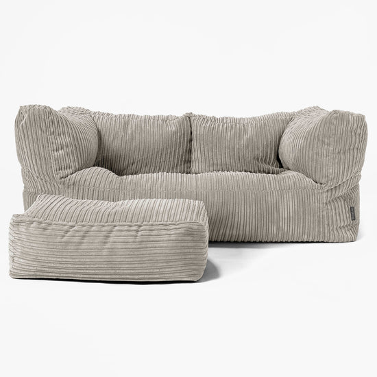 2-Sitzer Albert Sitzsacksofa - Cord Nerzfarben 02