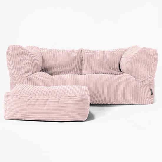 2-Sitzer Albert Sitzsacksofa - Cord Rosa 02