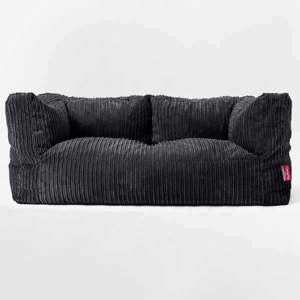 2-Sitzer Albert Sitzsacksofa - Cord Schwarz 01