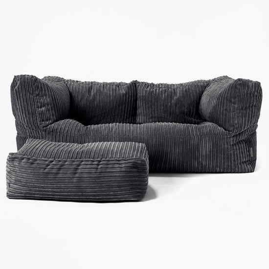 2-Sitzer Albert Sitzsacksofa - Cord Schwarz 02