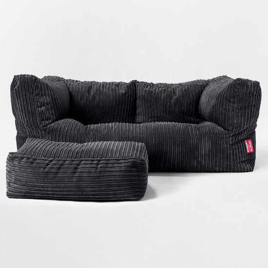 2-Sitzer Albert Sitzsacksofa - Cord Schwarz 02