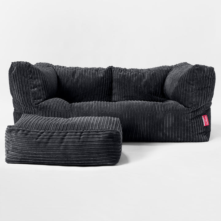 2-Sitzer Albert Sitzsacksofa - Cord Schwarz 02