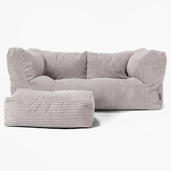 2-Sitzer Albert Sitzsacksofa - Cord Silbergrau 02