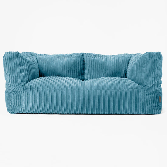 2-Sitzer Albert Sitzsacksofa - Cord Türkis 01