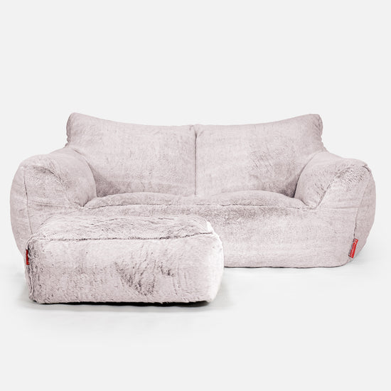 Josephine Sitzsack Sofa - Kaninchen Kunstfell Pastellrosa 02