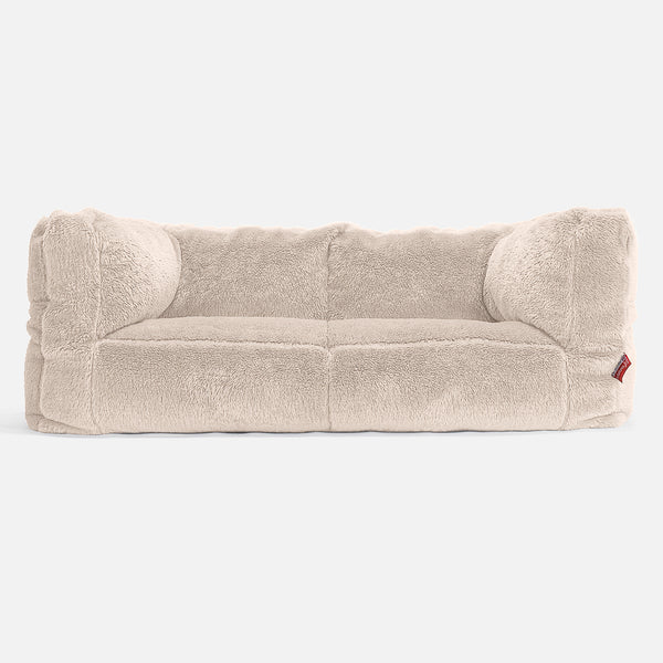 2-Sitzer Albert Sitzsacksofa - Teddy Kunstfell Creme 01
