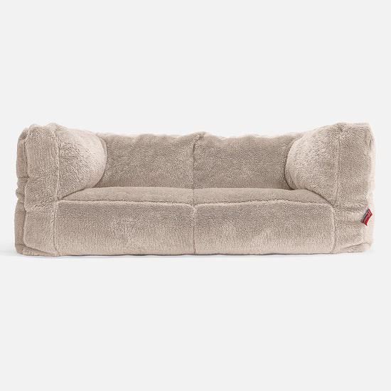 2-Sitzer Albert Sitzsacksofa - Teddy Kunstfell Nerzfarben 01
