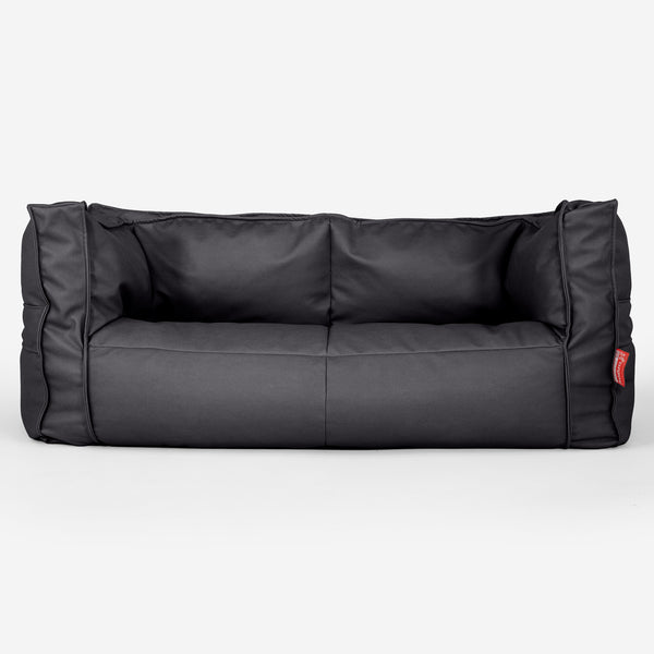 2-Sitzer Albert Sitzsacksofa - Veganes Leder Schwarz 01