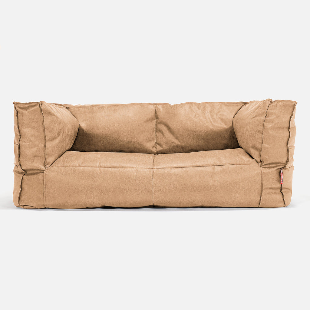 2-Sitzer Albert Sitzsacksofa - Vintage Leder Goldbraun 01