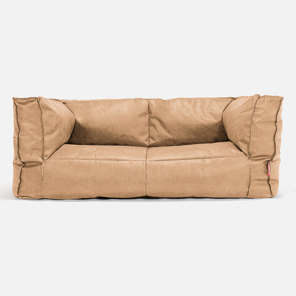 2-Sitzer Albert Sitzsacksofa - Vintage Leder Goldbraun 01