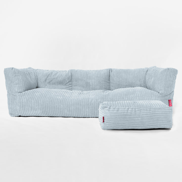 3-Sitzer Albert Sitzsacksofa - Cord Baby Blau 02