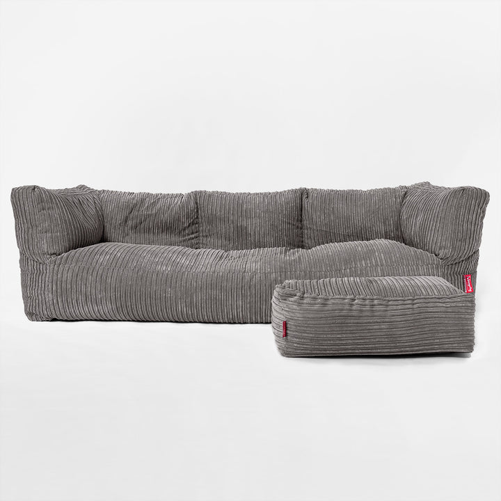 3-Sitzer Albert Sitzsacksofa - Cord Graphitgrau 02