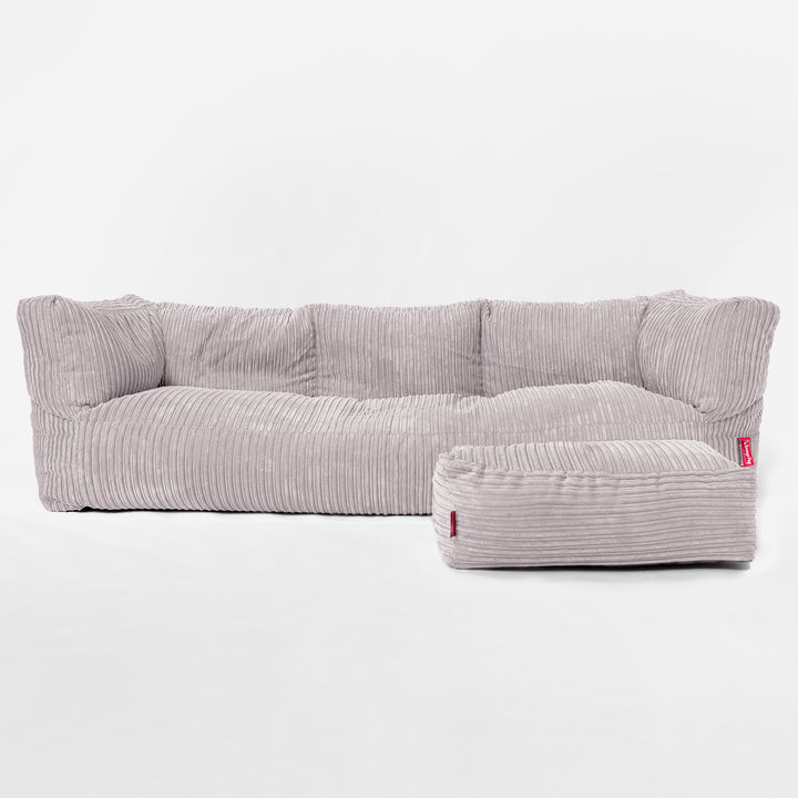 3-Sitzer Albert Sitzsacksofa - Cord Silbergrau 02