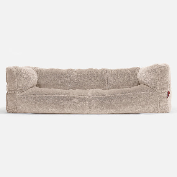 3-Sitzer Albert Sitzsacksofa - Teddy Kunstfell Nerzfarben 01