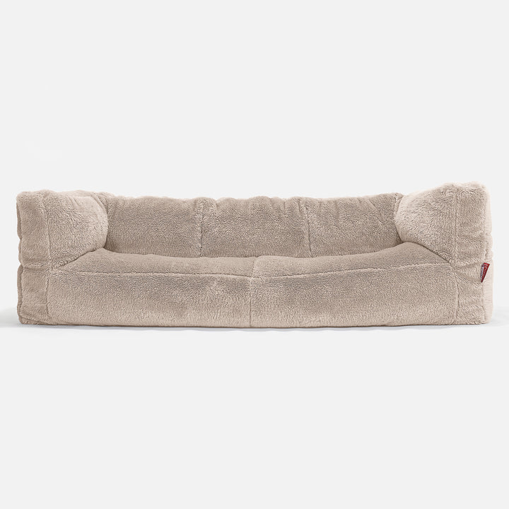 3-Sitzer Albert Sitzsacksofa - Teddy Kunstfell Nerzfarben 01
