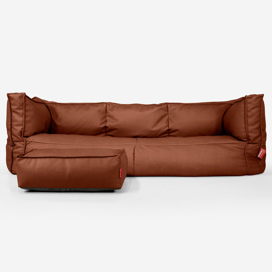 3-Sitzer Albert Sitzsacksofa - Veganes Leder Kastanienbraun 02