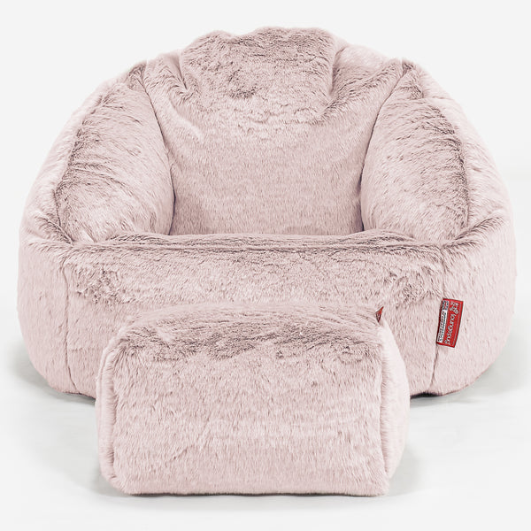 Bubble Sitzsack Sessel - Kaninchen Kunstfell Pastellrosa 01