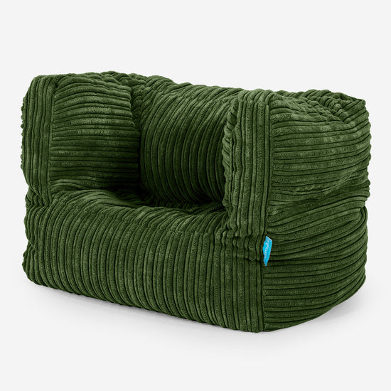 Albert Kinder Sitzsack Sessel 1-5 Jahre - Cord Nadelwaldgrün 02