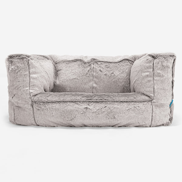 Kindersofa Albert 2-6 jahren - Kaninchen Kunstfell Hellgrau 01