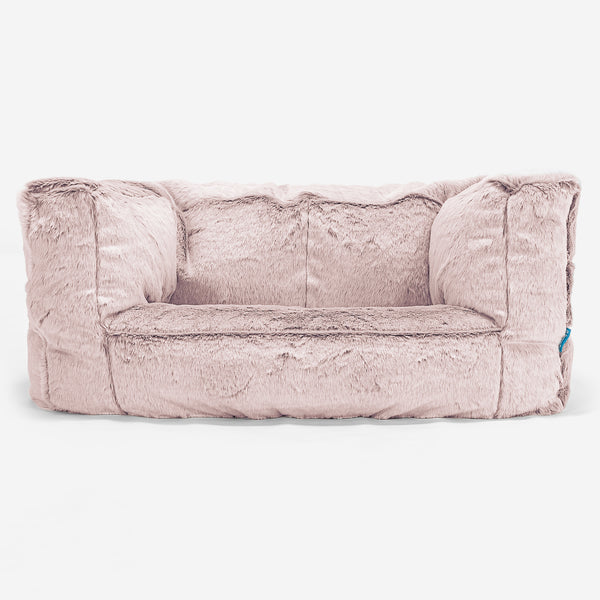 Kindersofa Albert 2-6 jahren - Kaninchen Kunstfell Pastellrosa 01