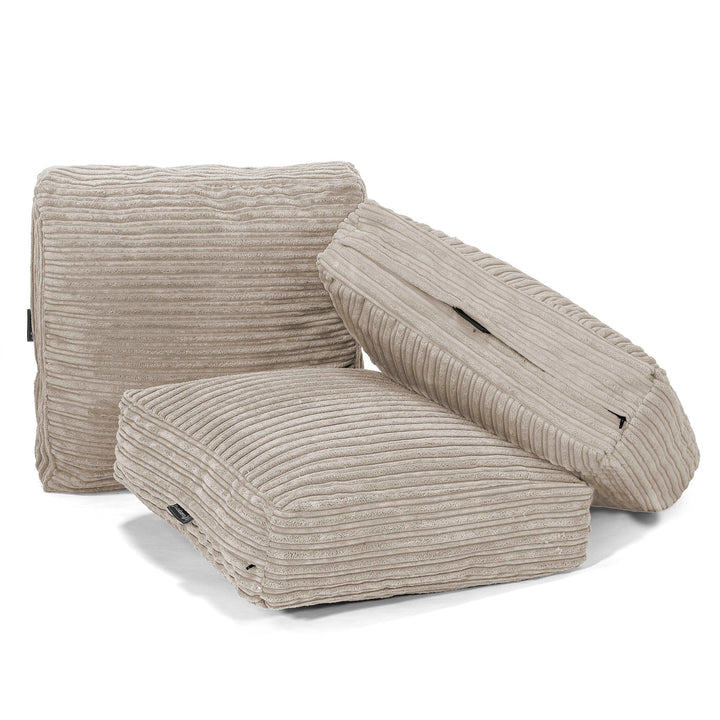 Lounge Pug Bodenkissen Sitzkissen Cord Nerzfarben Zierkissen Sofakissen Dekokissen– Big Bertha Original DE