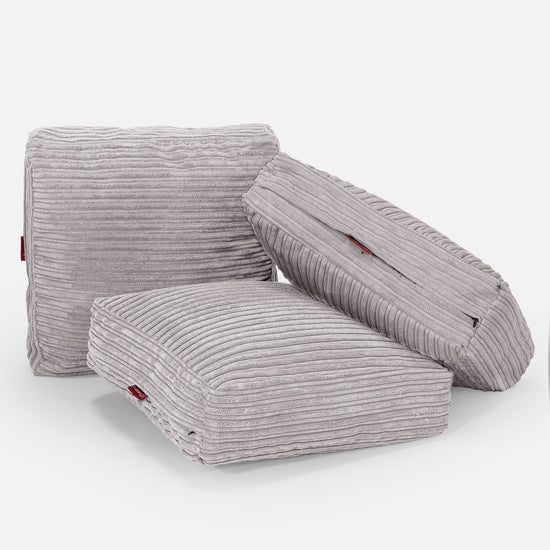 Sitzkissen - Cord Silber 04