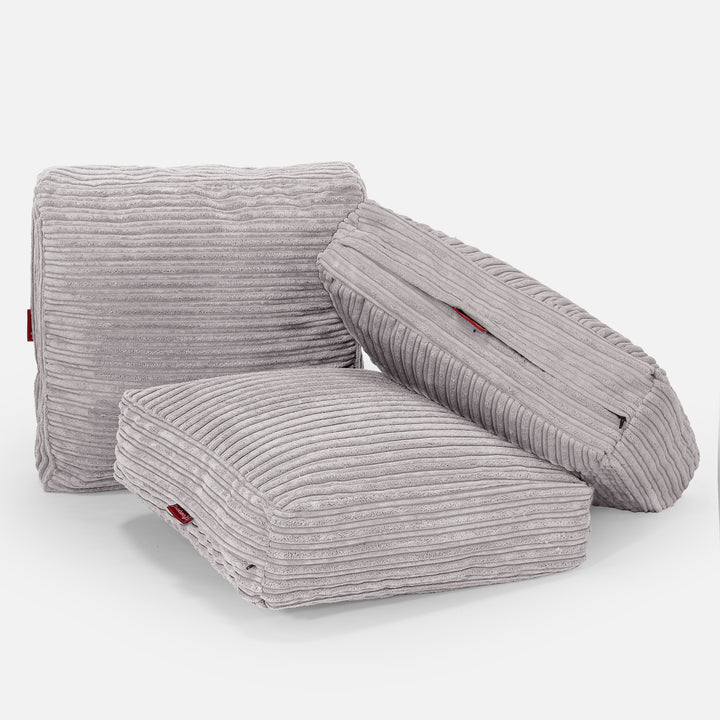Sitzkissen - Cord Silber 04