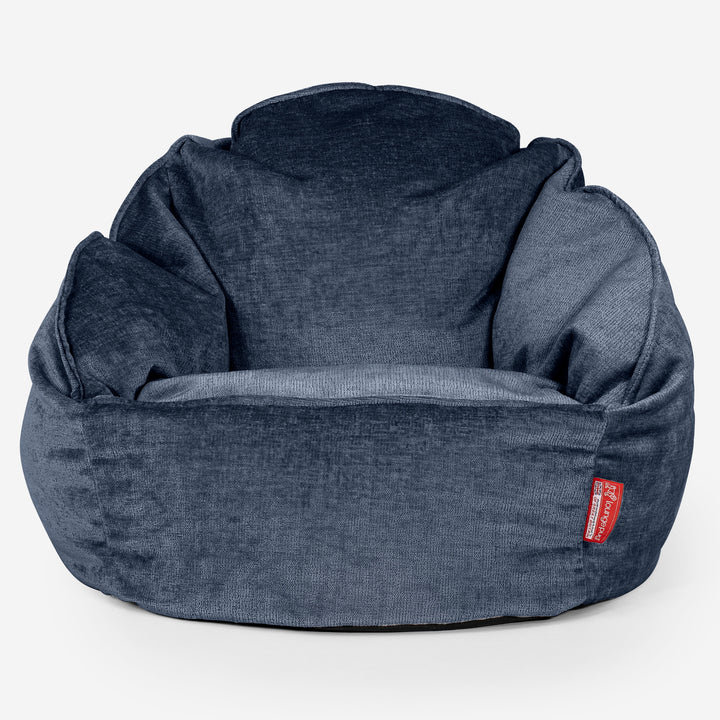 Bubble Sitzsack Sessel - Chenille Marineblau 01